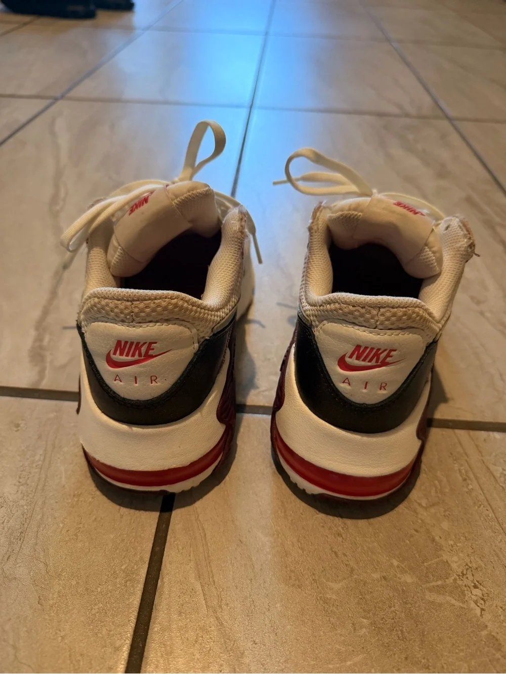 Nike White Sneakers with Mint Swoosh and Maroon Accents